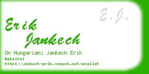 erik jankech business card